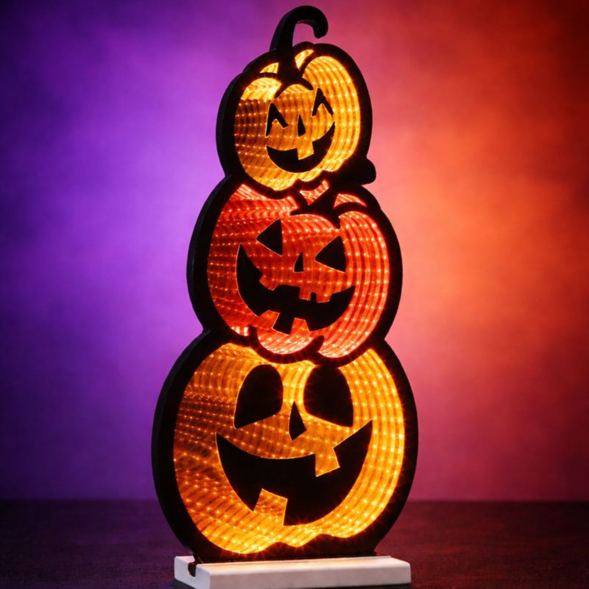 Triple Jack-o-Lantern Ekkolight 23"H -Ship Only