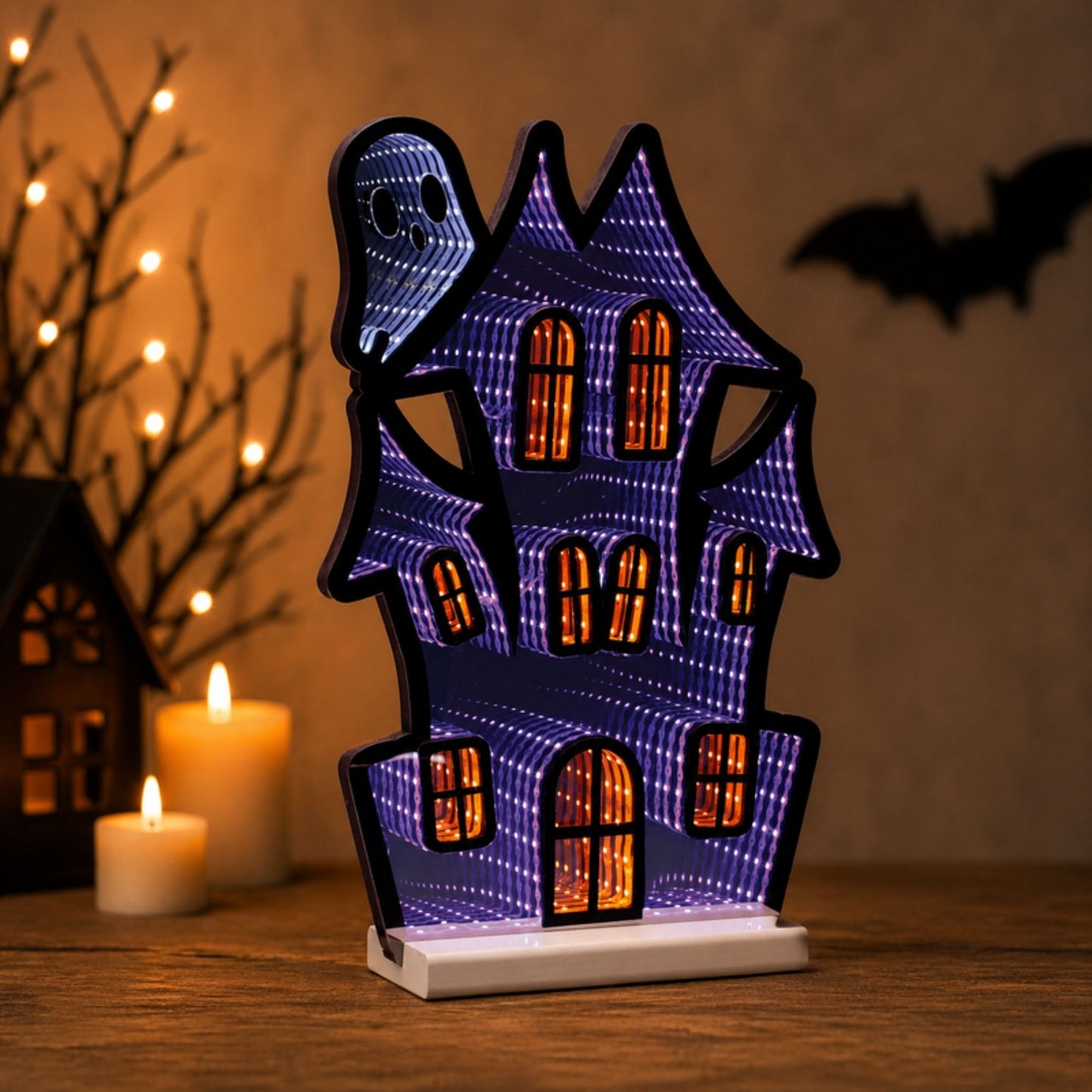 Haunted House w/Ghost Ekkolight 23.5"H -Ship Only