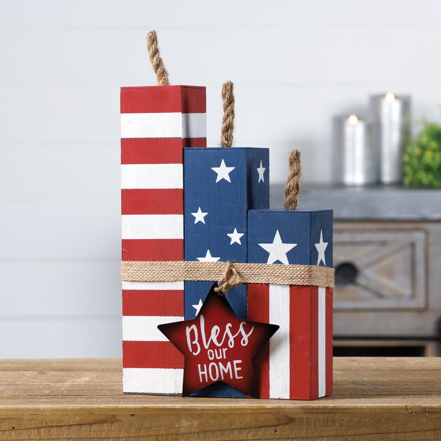 Americana Firecracker Block Bundle 14"H -Ship Only