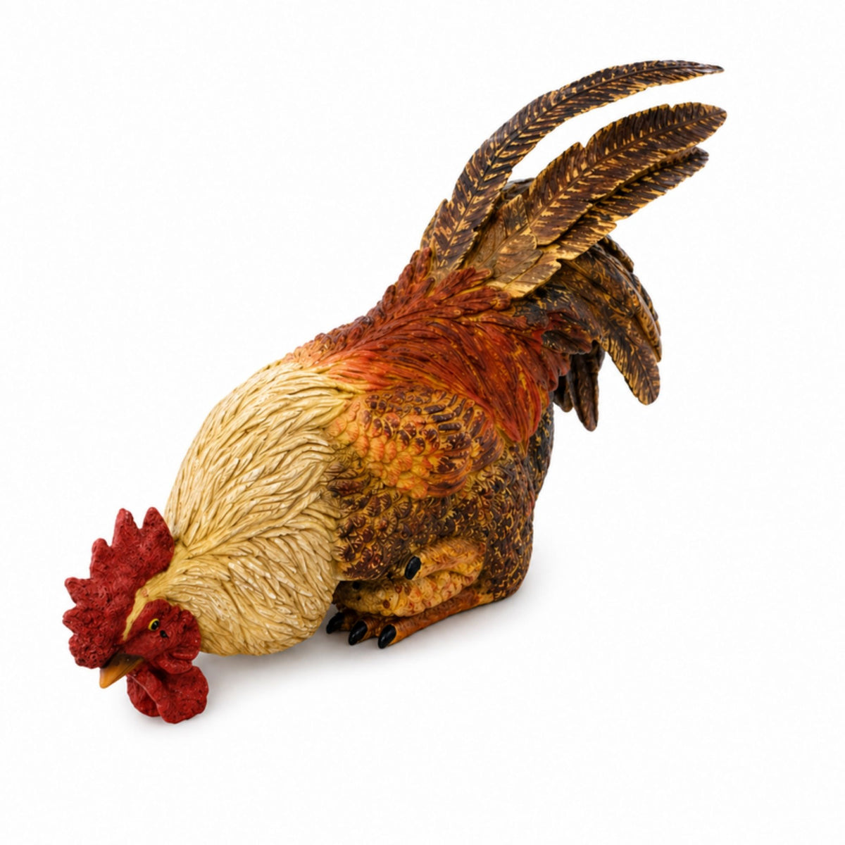 Hen and Rooster Shelf Sitter with Metal Accents (Set of 2)