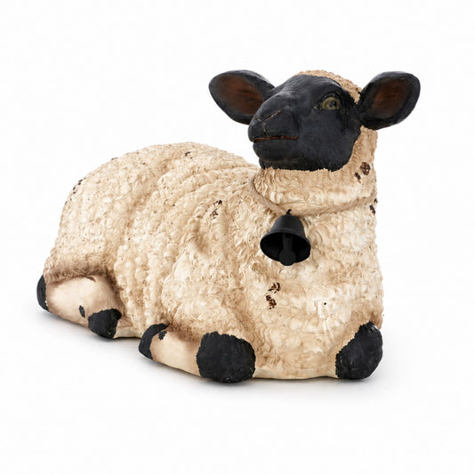 Rustic Sheep Figurine with Bell Accent (Set of 2) -Ship Only