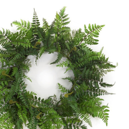 Mixed Fern Grapevine Wreath 24"D -Ship Only
