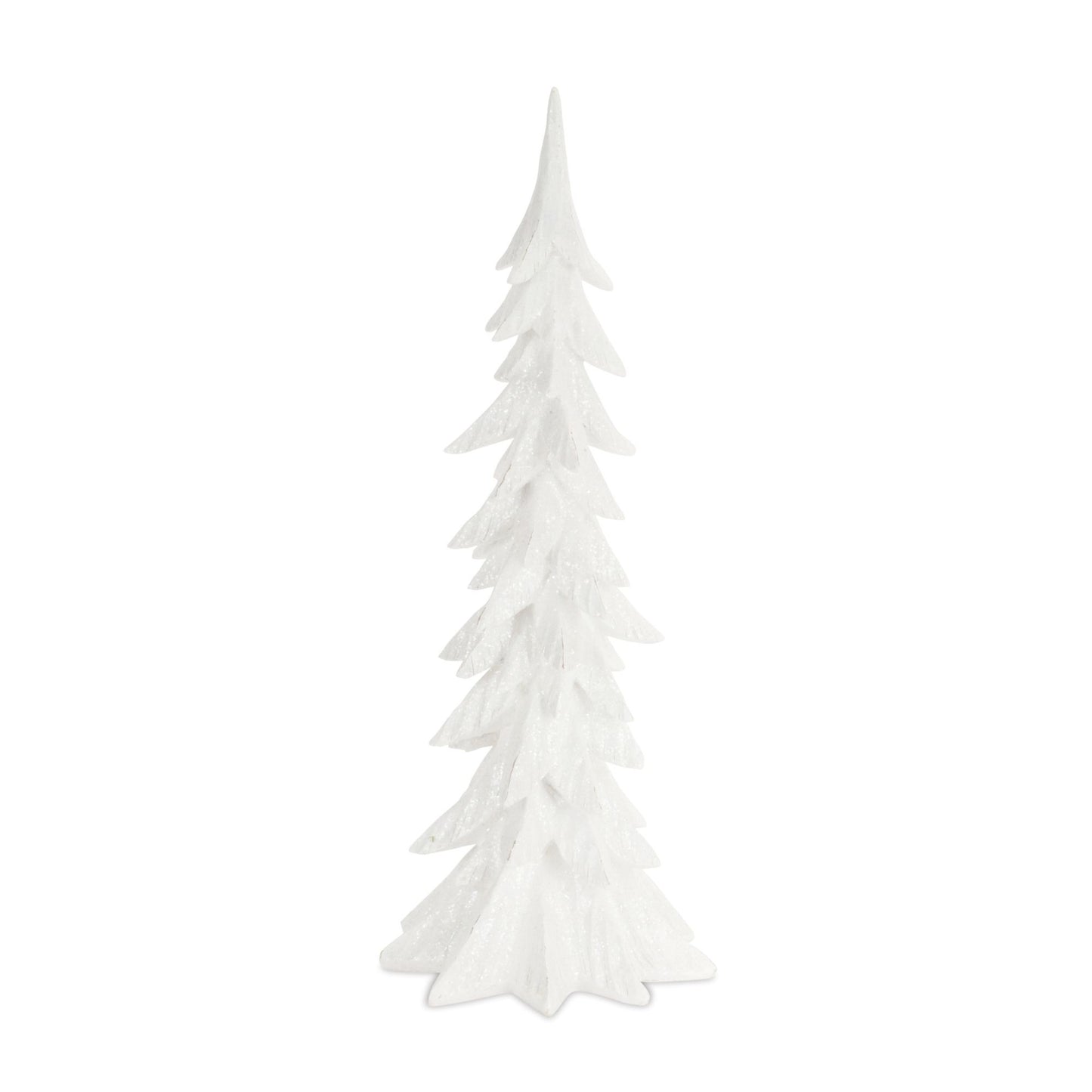 White Shimmer Tabletop Holiday Tree (Set of 3) -Ship Only