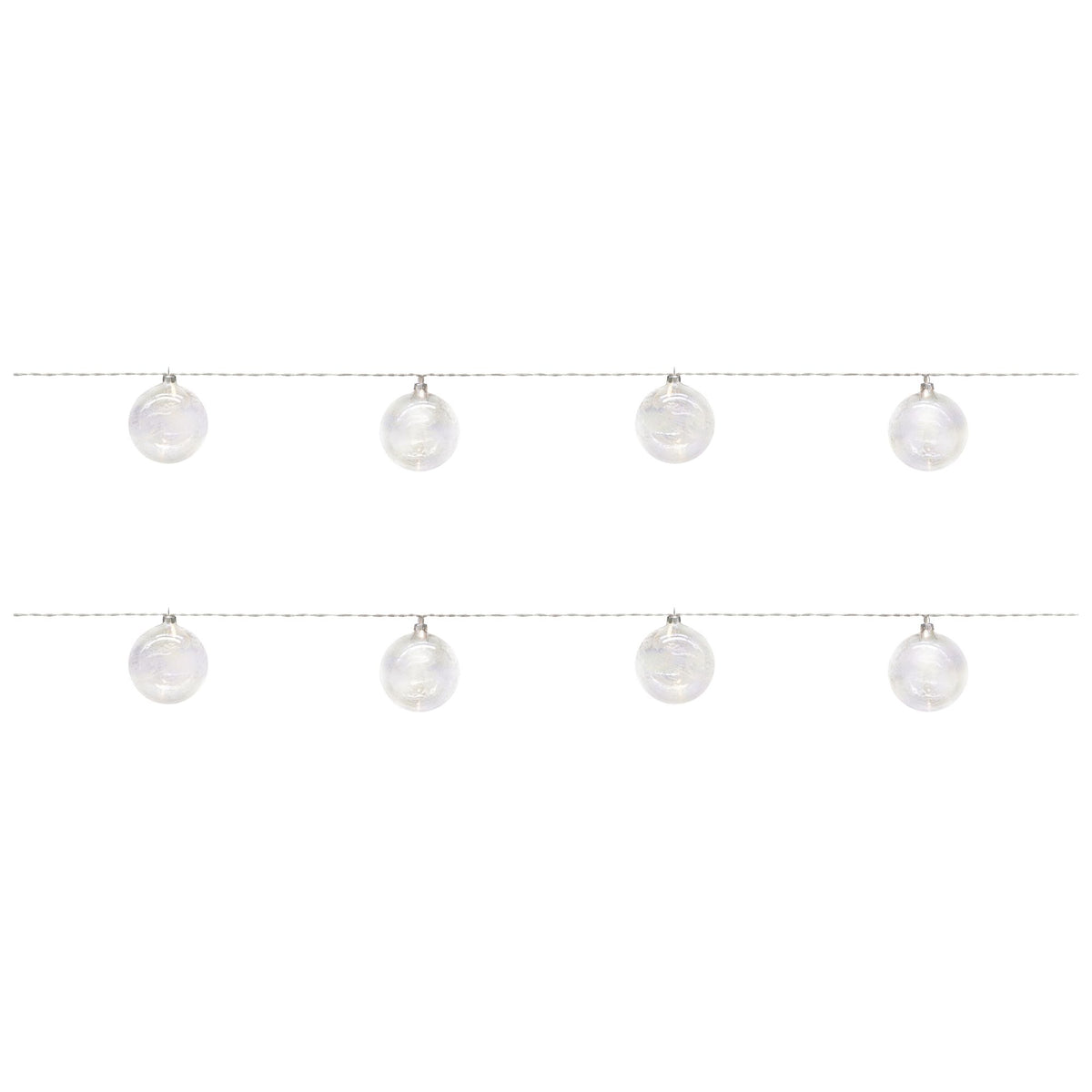 3.5" Ball Ornaments (Set of 2 ) w/LED Light String 4.5'L Glass -Ship Only
