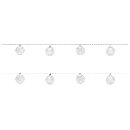 3.5" Ball Ornaments (Set of 2 ) w/LED Light String 4.5'L Glass -Ship Only