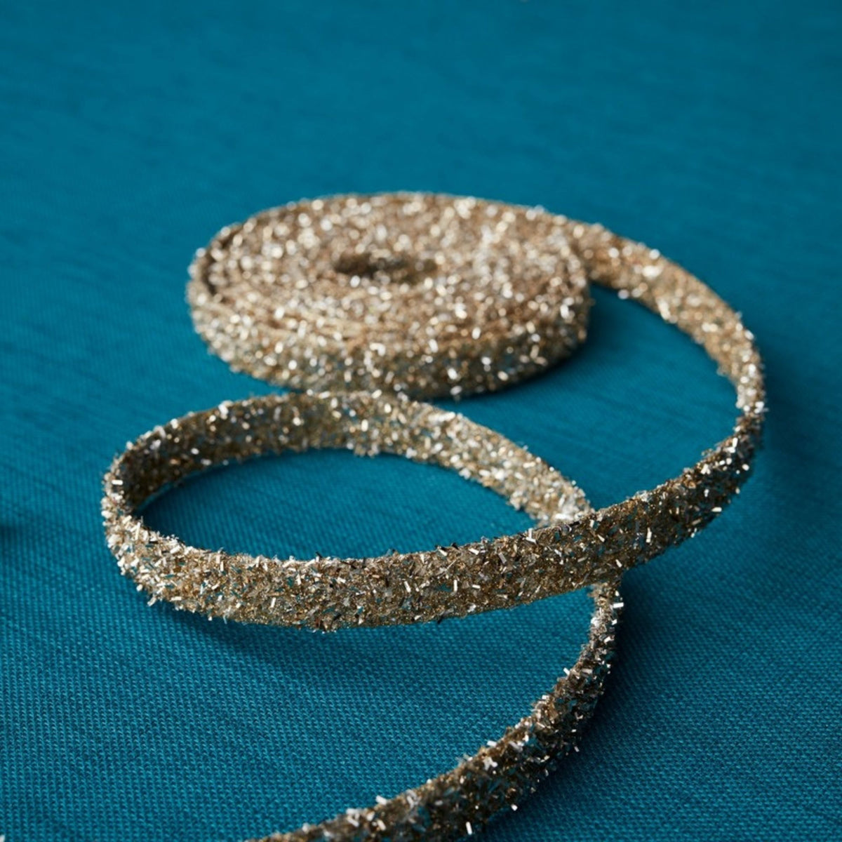 Champagne Glitter Rope Ribbon (Set of 12 Rolls) -Ship Only