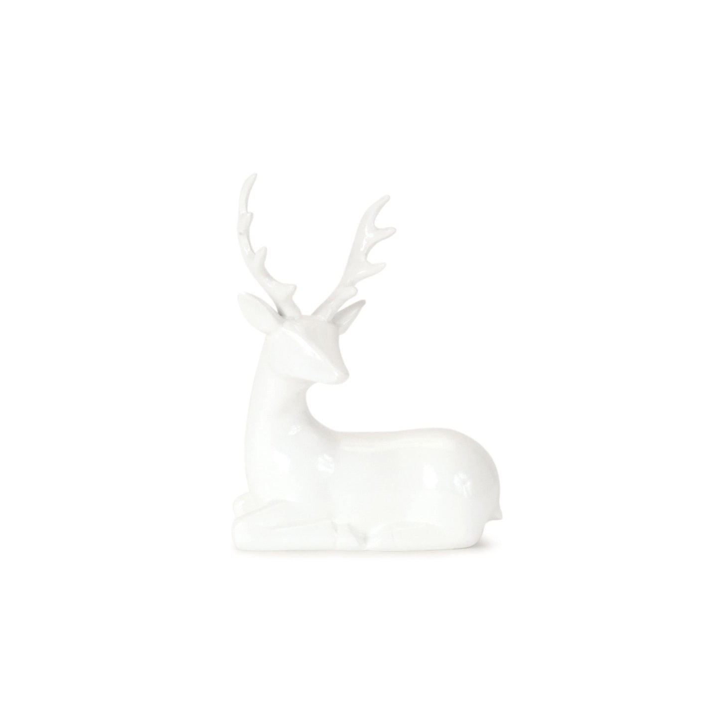 Modern White Winter Deer Figurine (Set of 12) -Ship Only