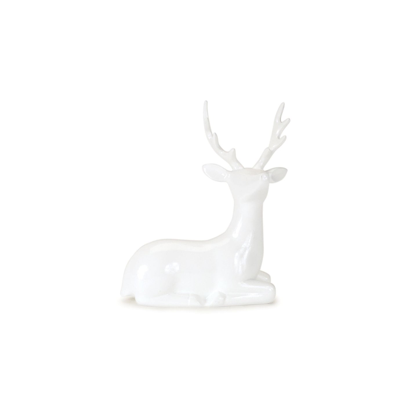 Modern White Winter Deer Figurine (Set of 12) -Ship Only