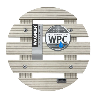 11.4" Cream Round WPC Plant Caddy