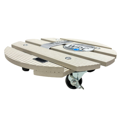 11.4" Cream Round WPC Plant Caddy