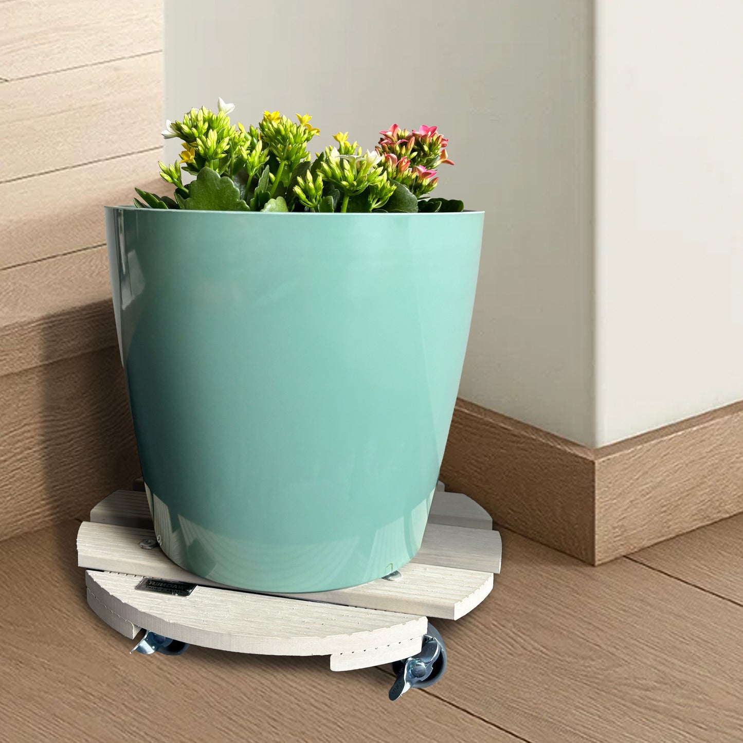 11.4" Cream Round WPC Plant Caddy