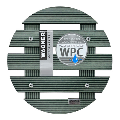 11.4" Sage Green Round WPC Plant Caddy