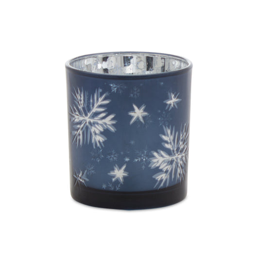 Frosted Votive Candle Holder with Snowflake Design (Set of 3) -Ship Only
