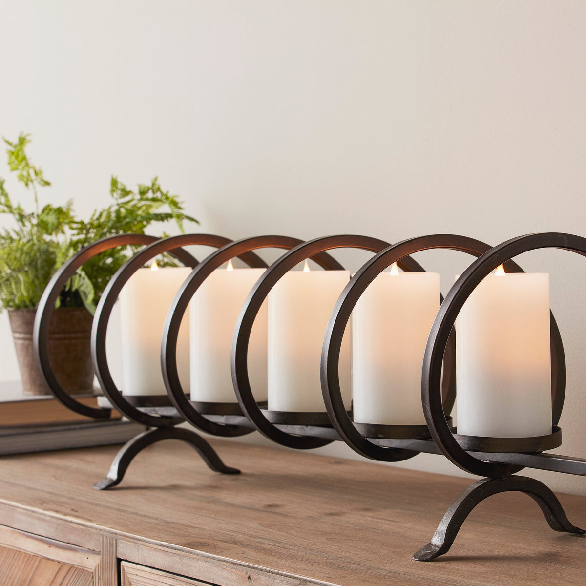 Modern Metal Sprial Candle Holder Centerpiece 31"L -Ship Only