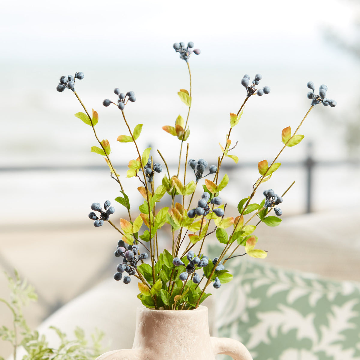 Blue Berry Foliage Spray (Set of 12) -Ship Only