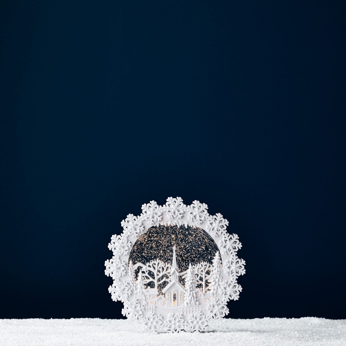 LED Church Scene Snow Globe 12.25"H -Ship Only