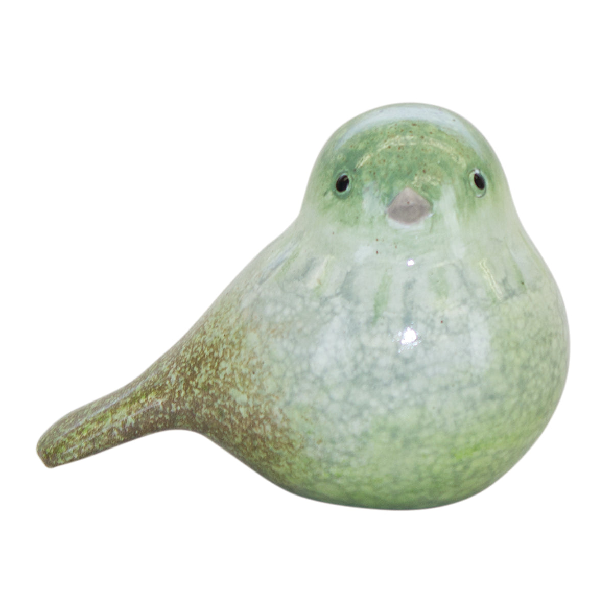 Green Terra Cotta Bird Figurine (Set of 4) -Ship Only