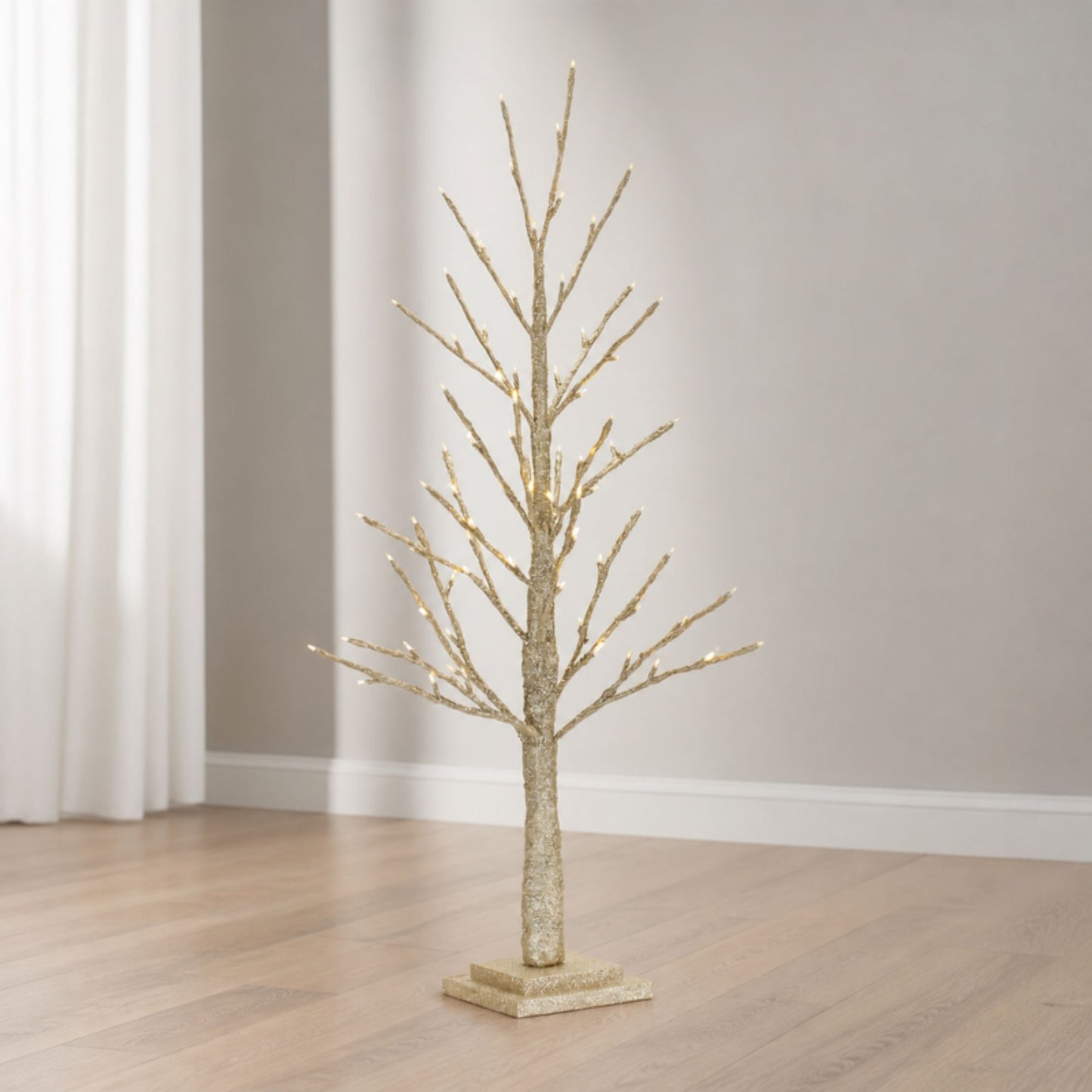 LED Lighted Gold Twig Tree 36"H -Ship Only