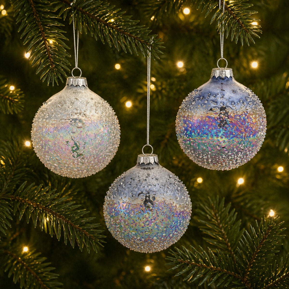 Irredescent Glass Ball Ornament (Set of 12) -Ship Only