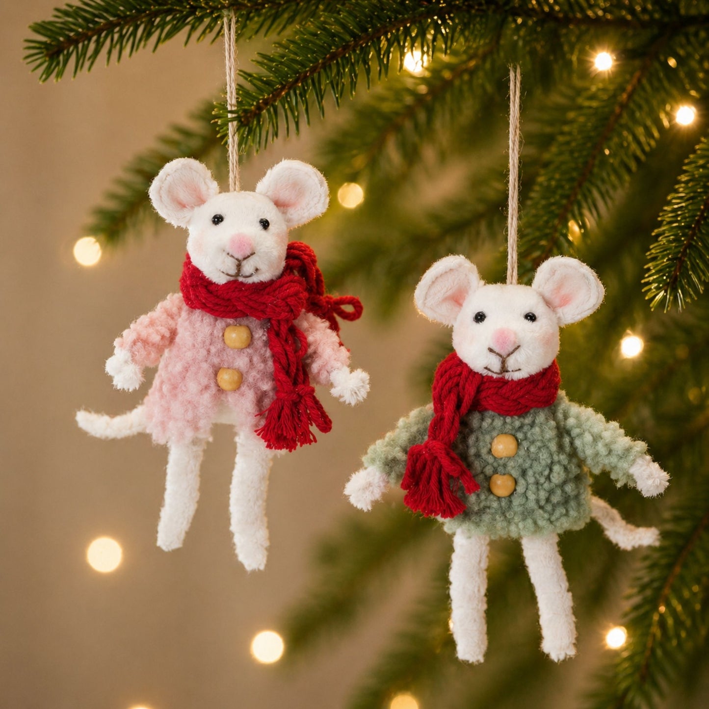 Winter Mouse Ornament (Set of 6) -Ship Only