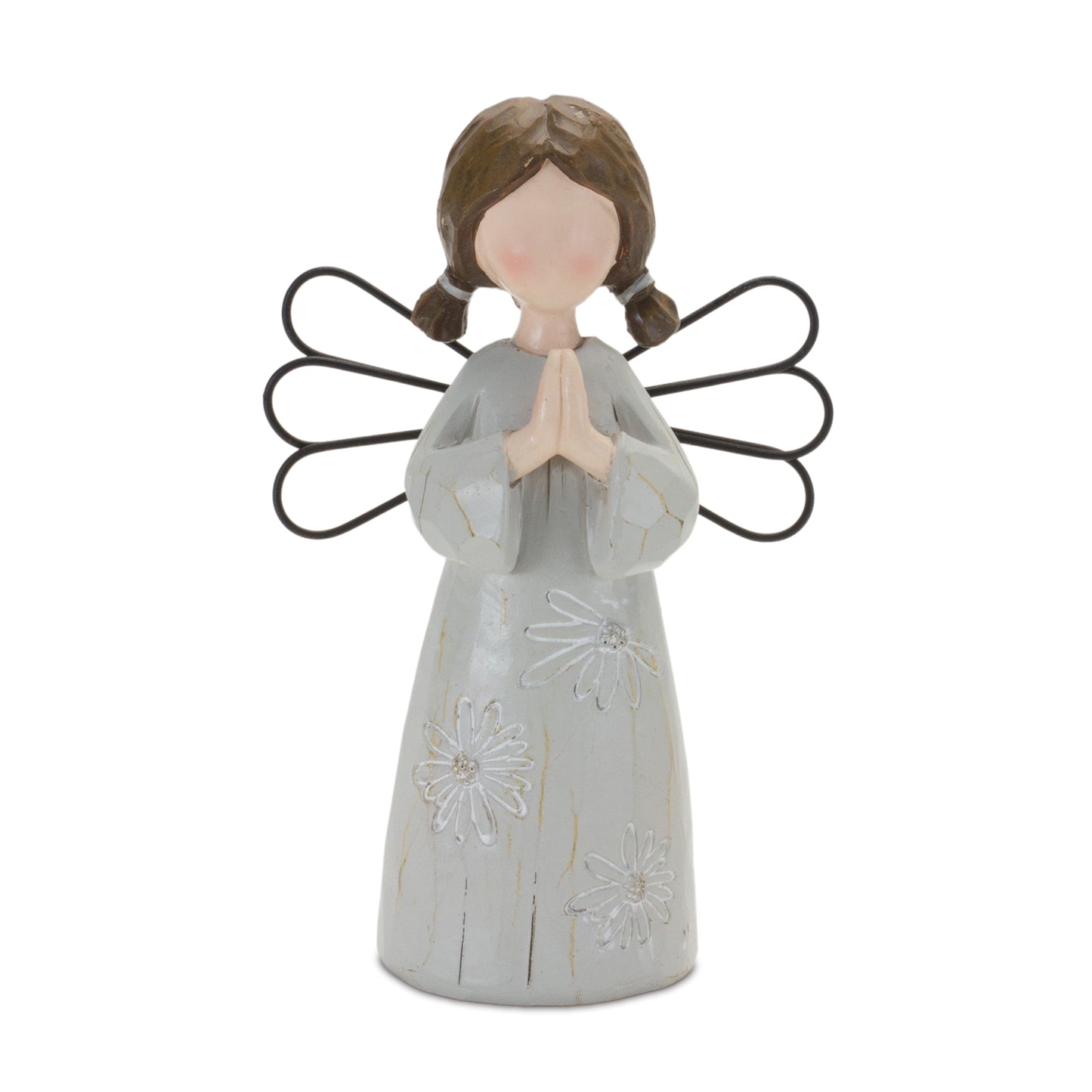 Floral Etched Angel Figurine (Set of 3) -Ship Only