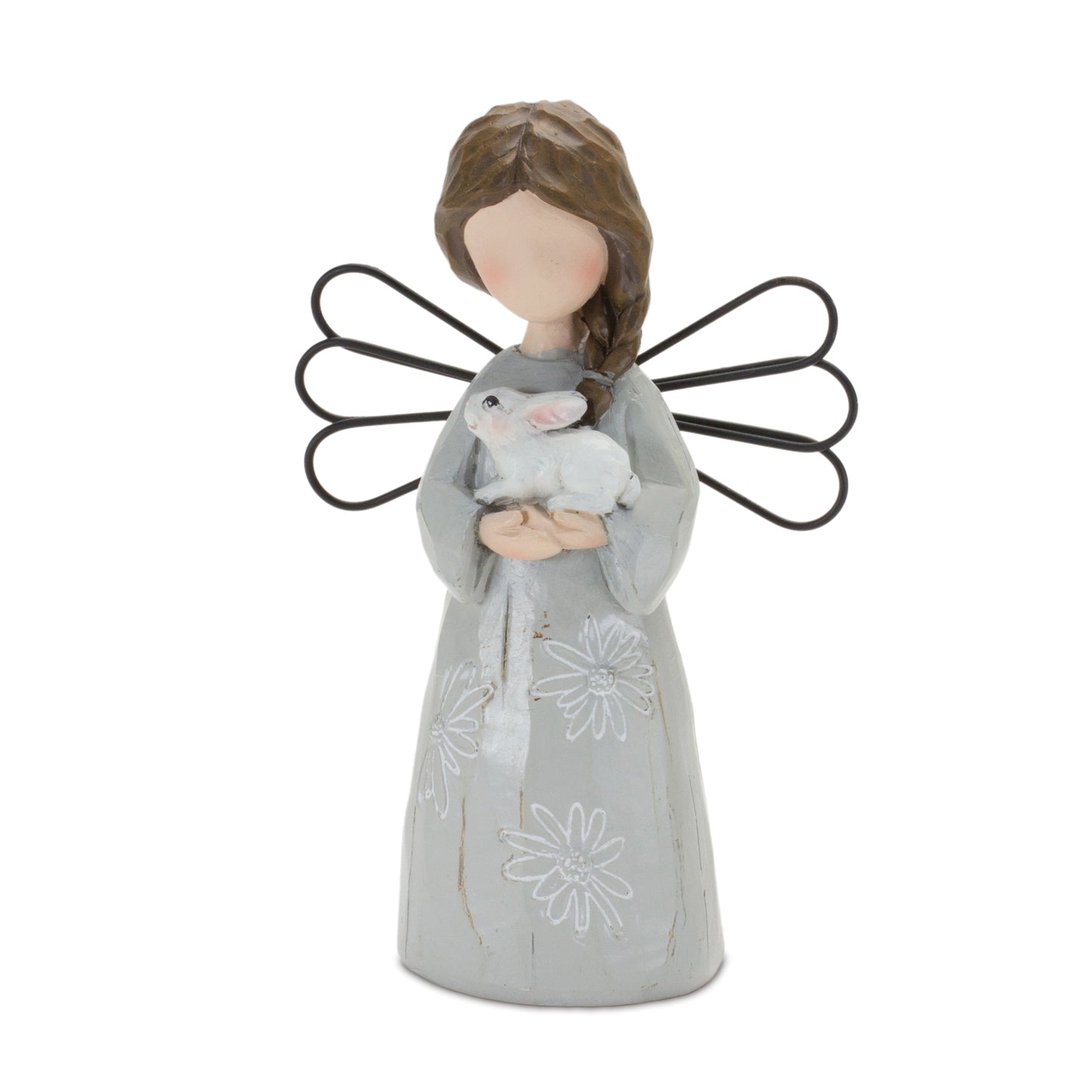 Floral Etched Angel Figurine (Set of 3) -Ship Only