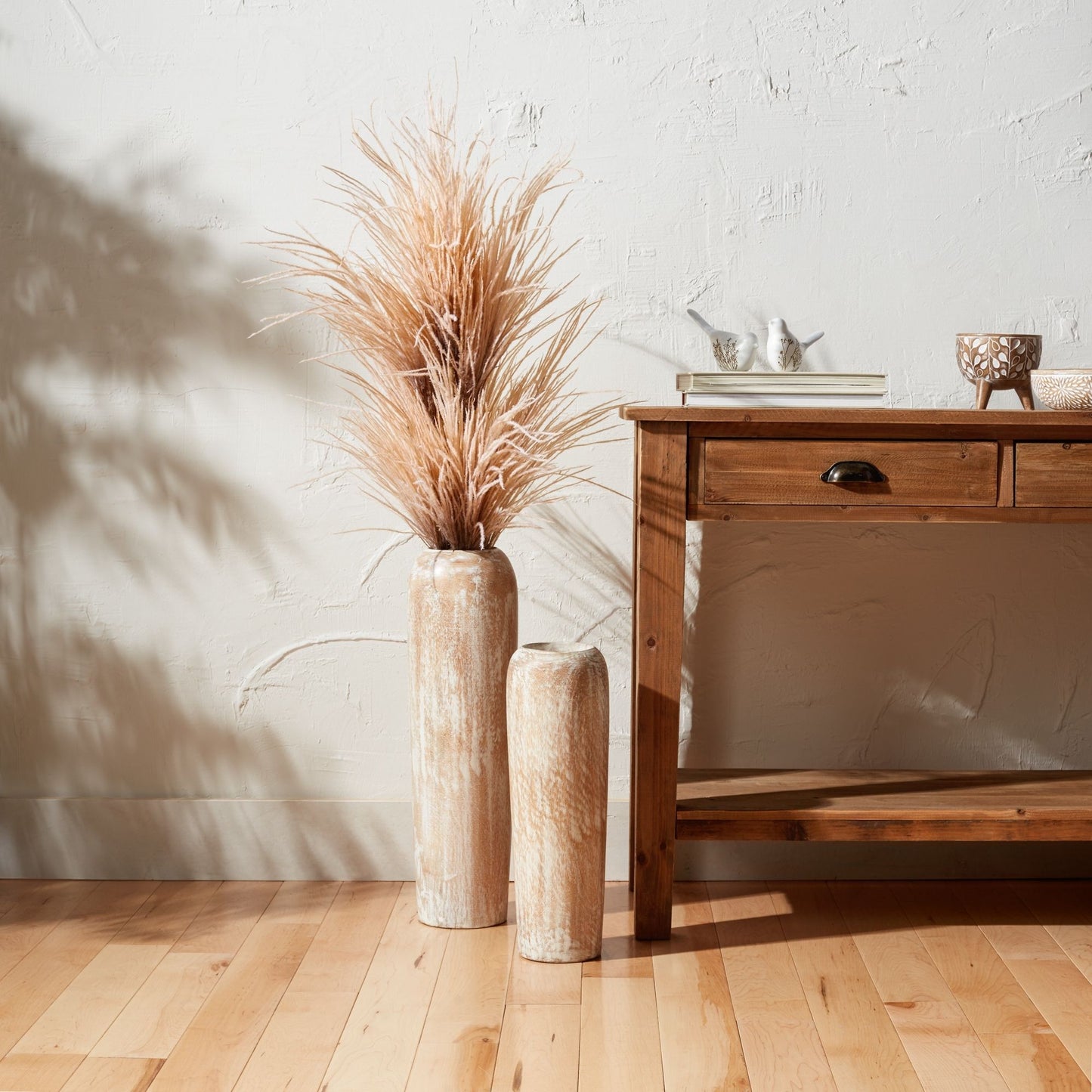 Wood Floor Vase 23.5"H -Ship Only