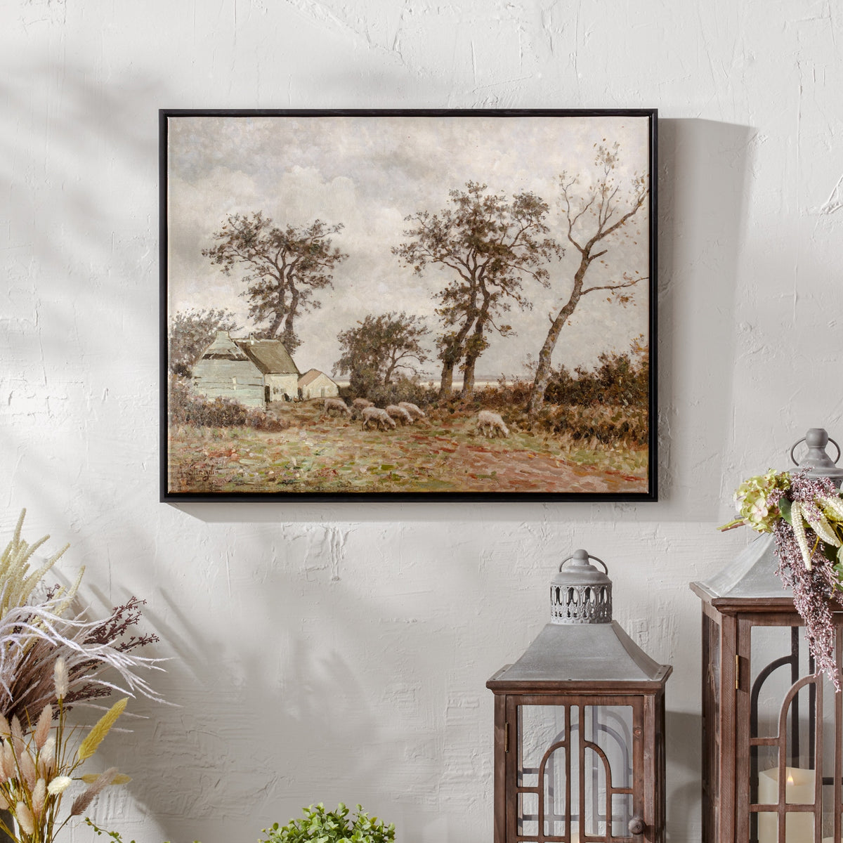 Framed Farm Canvas Wall Art 28"L -Ship Only
