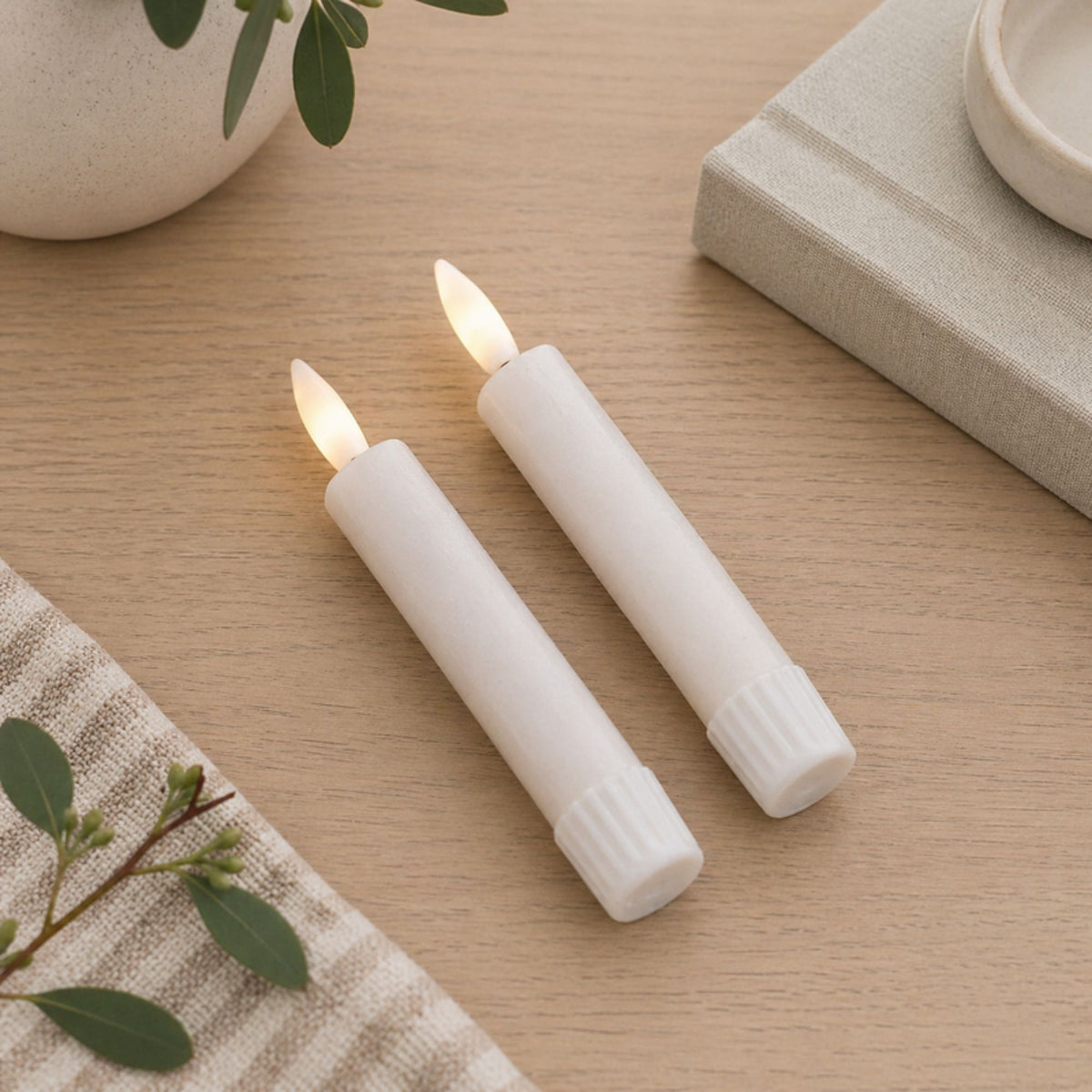 FIA Wick Ivory Mini Taper Candle (Set of 4) -Ship Only