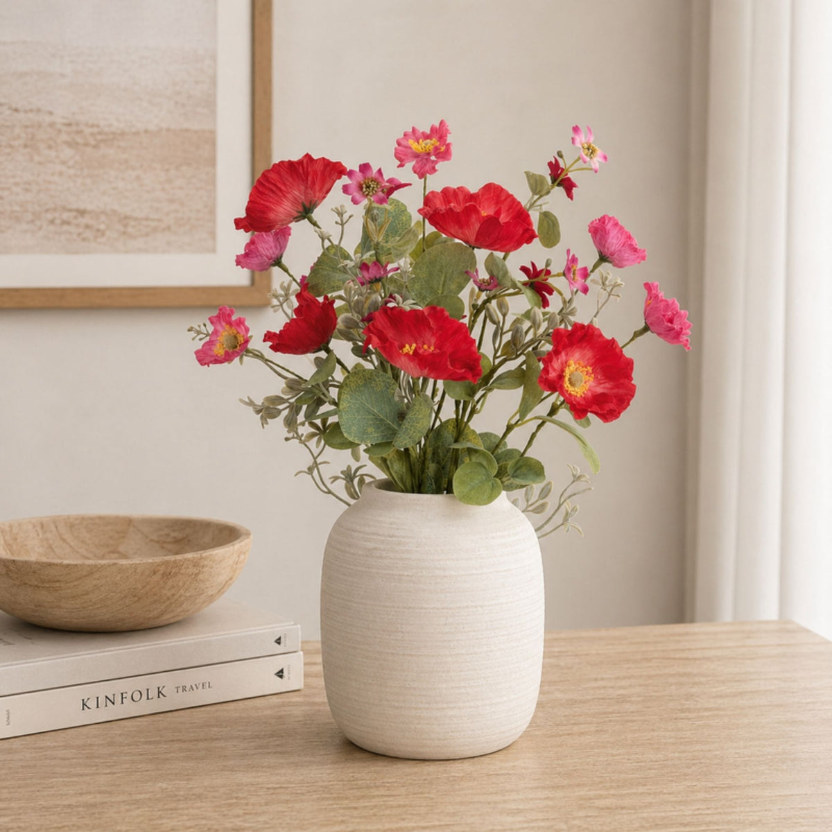 Mixed Poppy Floral Bush (Set of 4) -Ship Only