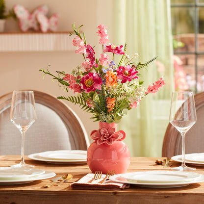 Storeware Bud Vase with Floral Accent (Set of 2)