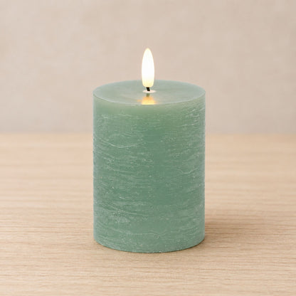 FIA Wick Green Pillar Candle (Set of 2)