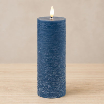 FIA Wick Blue Pillar Candle (Set of 2)
