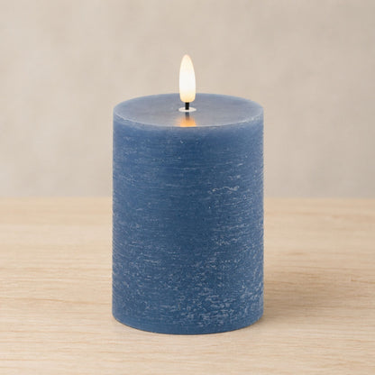 FIA Wick Blue Pillar Candle (Set of 2)