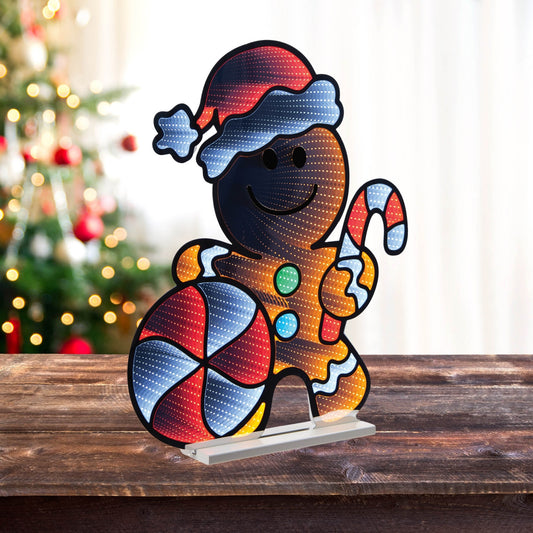 Peppermint Gingerbread Man Ekkolight 29.5"H -Ship Only