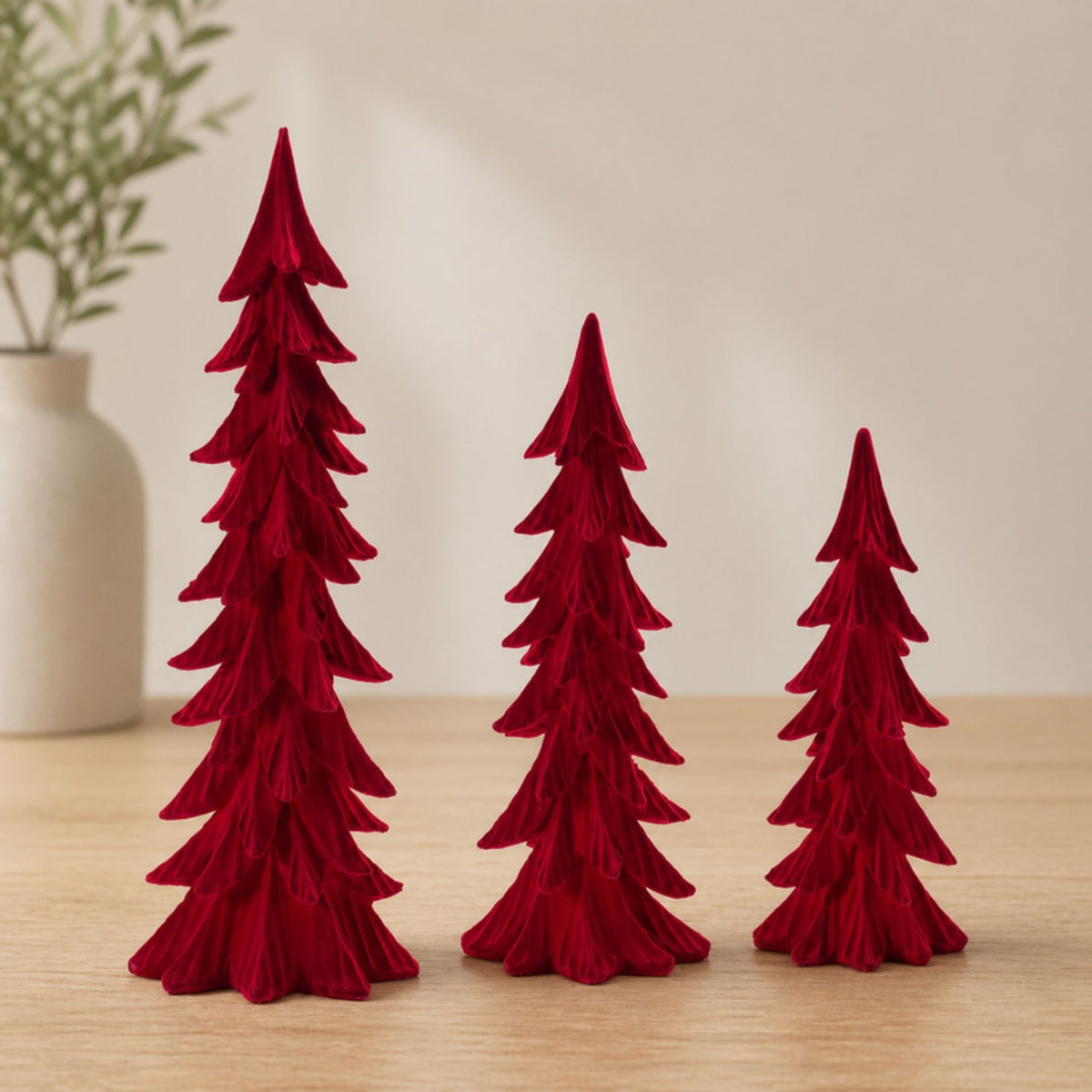 Velvet Pine Tree (Set of 3)