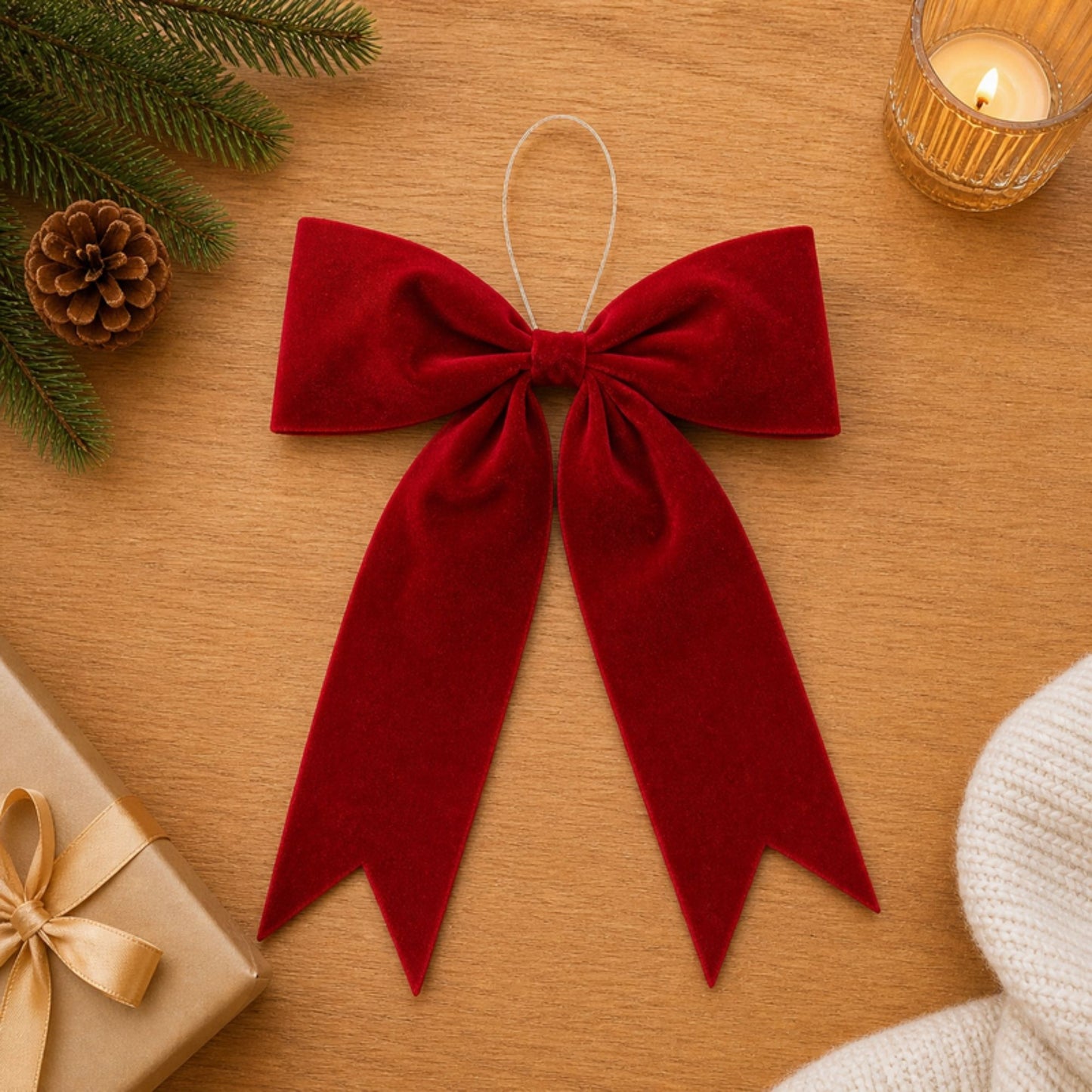 Red Holiday Bow (Set of 2)