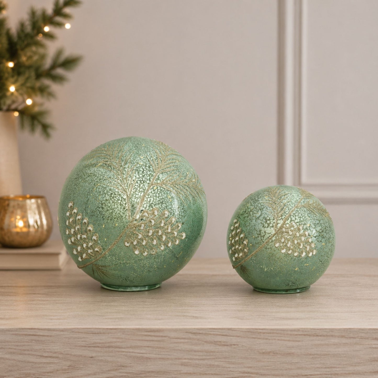 LED Pinecone Globe (Set of 2)