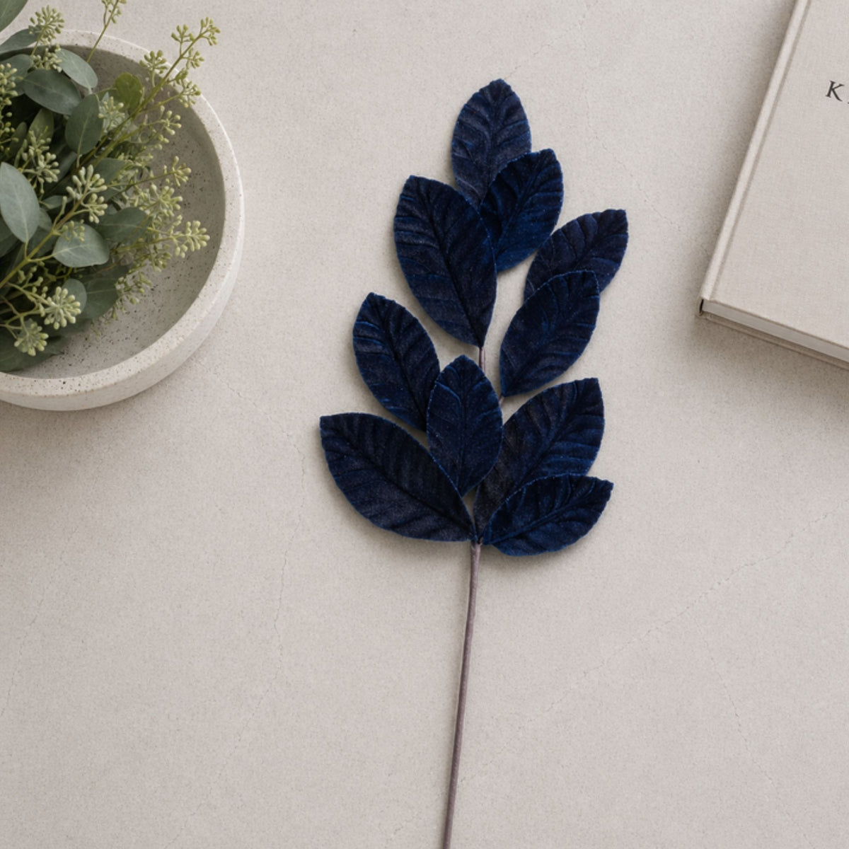 Glittered Magnolia Leaf Spray (Set of 12) -Ship Only