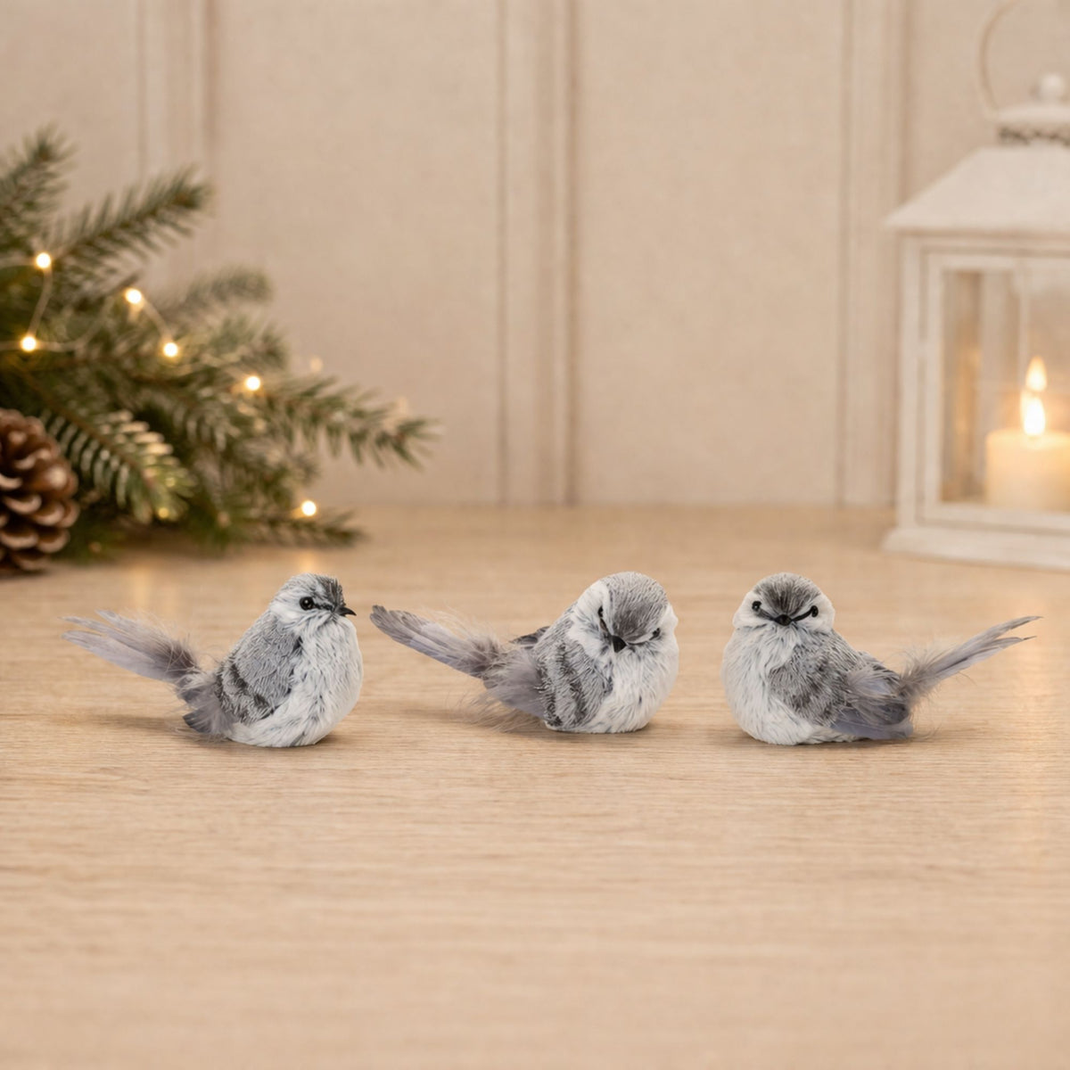 Feathered Bird Shelf Sitter (Set of 12)