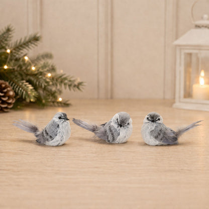 Feathered Bird Shelf Sitter (Set of 12)