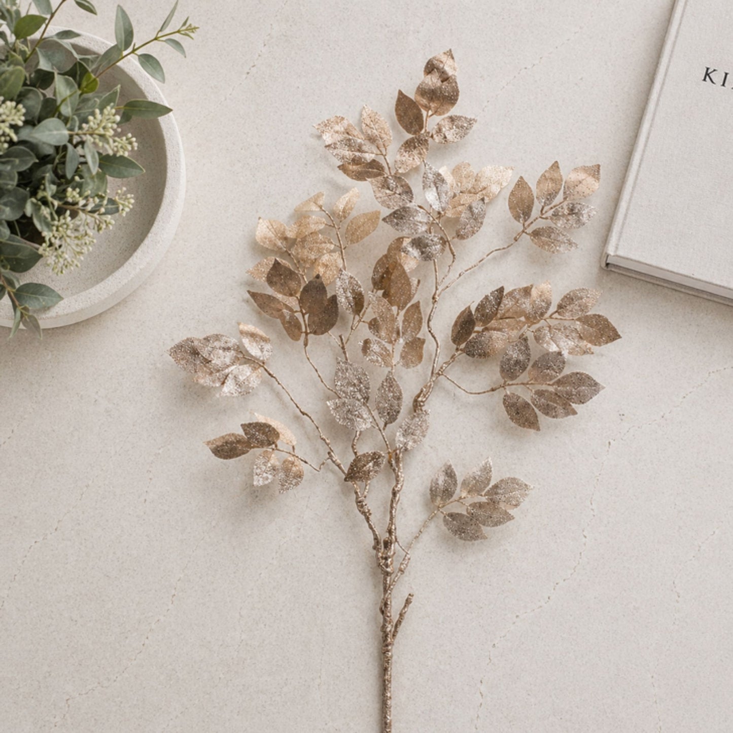 Glittered Leaf Spray (Set of 6)