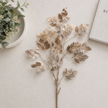 Glittered Leaf Spray (Set of 6)
