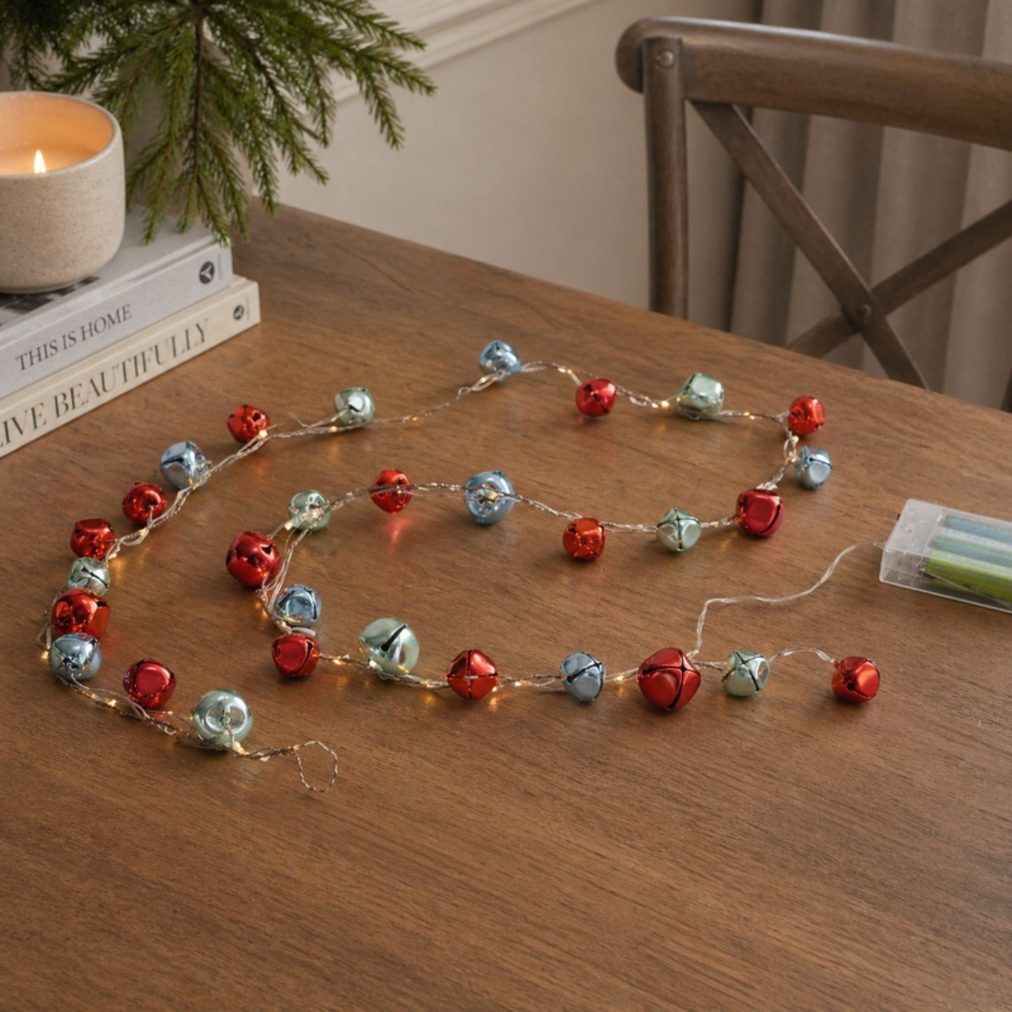 LED Sleigh Bell Wire Garland (Set of 2)