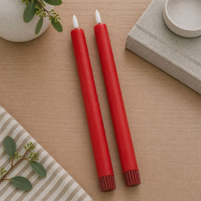 FIA Wick Red Taper Candle (Set of 2)