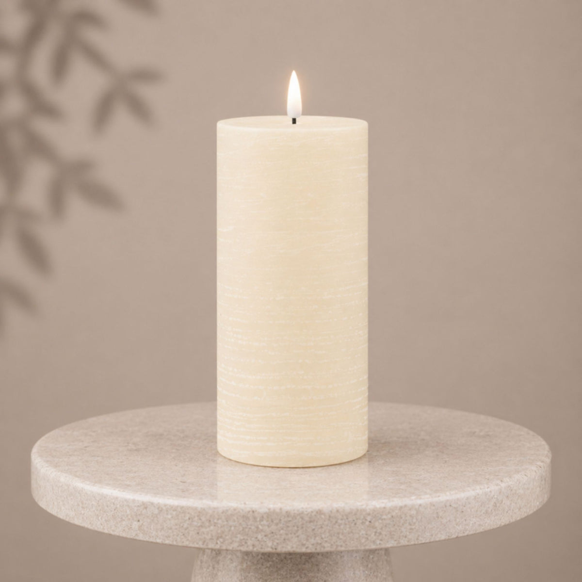 FIA Wick Ivory Pillar Candle (Set of 2) -Ship Only