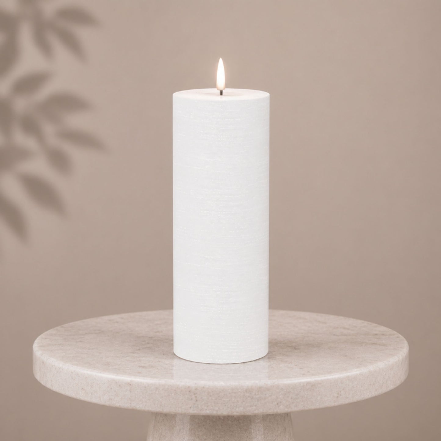FIA Wick White Pillar Candle (Set of 2)