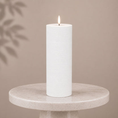 FIA Wick White Pillar Candle (Set of 2)
