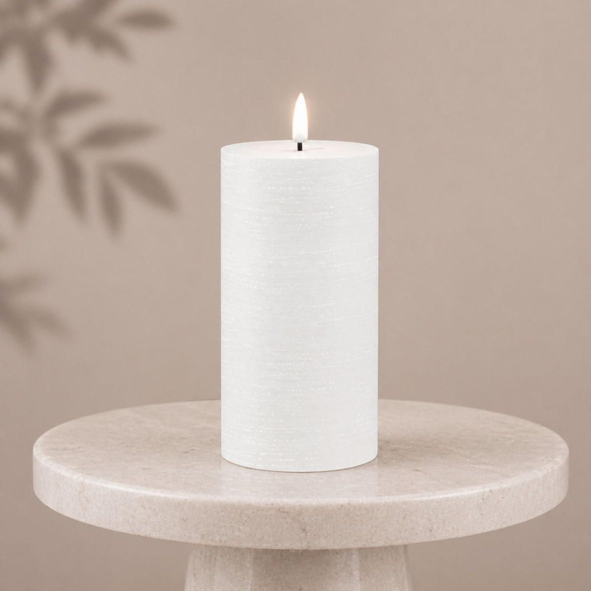 FIA Wick White Pillar Candle (Set of 2)