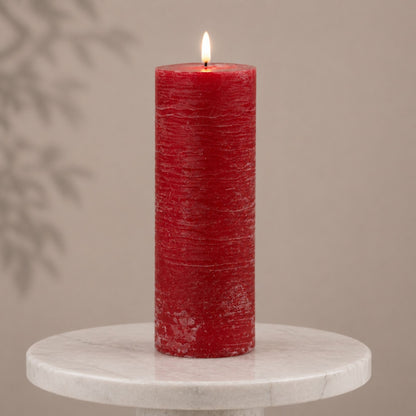 FIA Wick Red Pillar Candle (Set of 2)